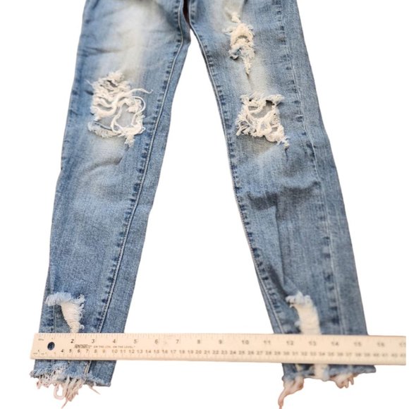 Hammer Jeans Women’s Los Angeles Blue Light Wash Distress High Rise Denim sz 3 - Picture 8 of 13